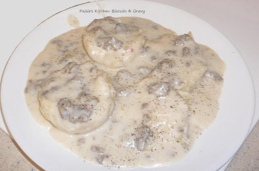 Sausage Gravy over biscuits