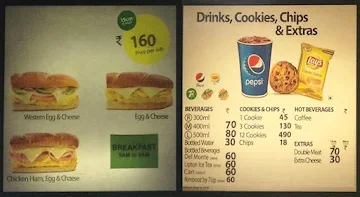 Subway menu 