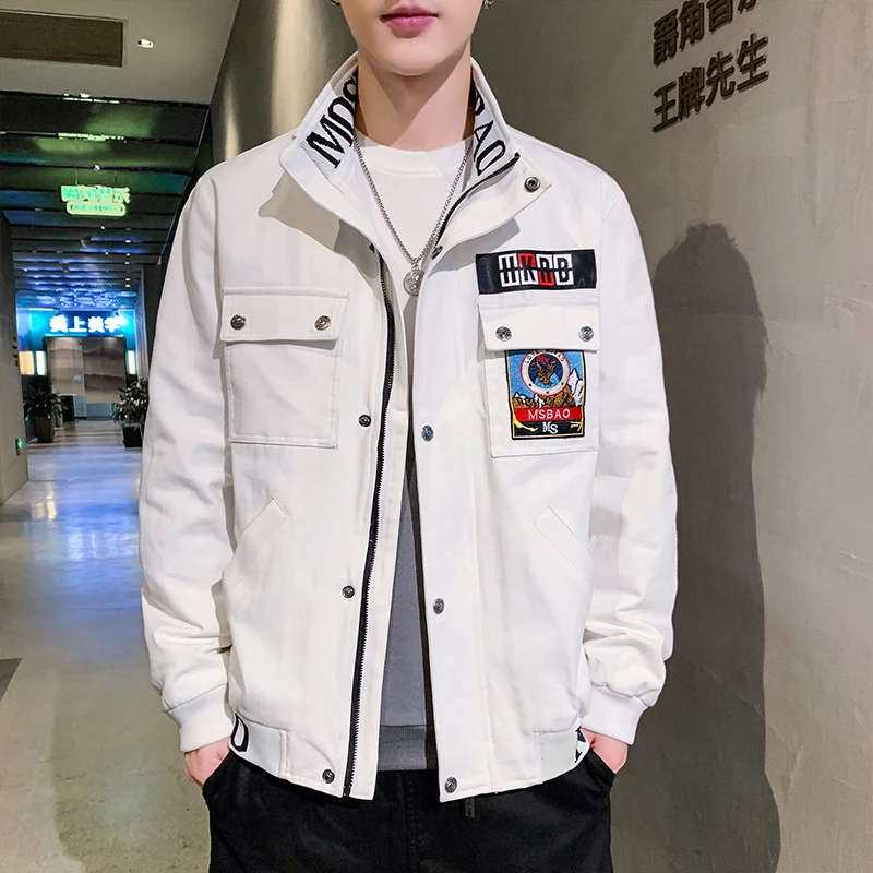 New Korean Casual Fashion Flying Stand Collar Jacket for Men. Trendy and stylish jacket, perfect for a modern and relaxe