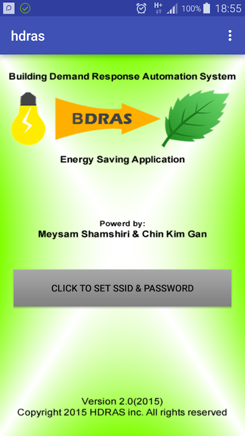 Android application BDRAS SSID&amp;PASS screenshort
