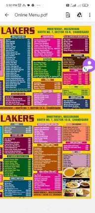Roll Lakers menu 3