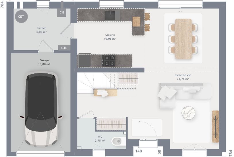  Vente Terrain + Maison - Terrain : 398m² - Maison : 90m² à Eaubonne (95600) 