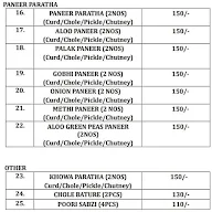 Punjabi Paratha menu 1