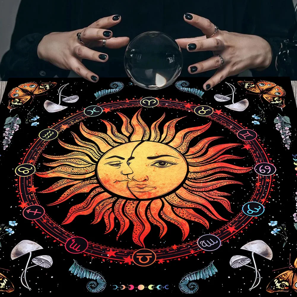 Title 5, Tapete de tarot de terciopelo Luna Sol Árbol de...