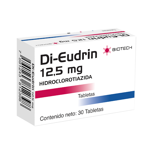 Hidroclorotiazida Di - Eudrin 12.5mg x 30 Tabletas Biotech