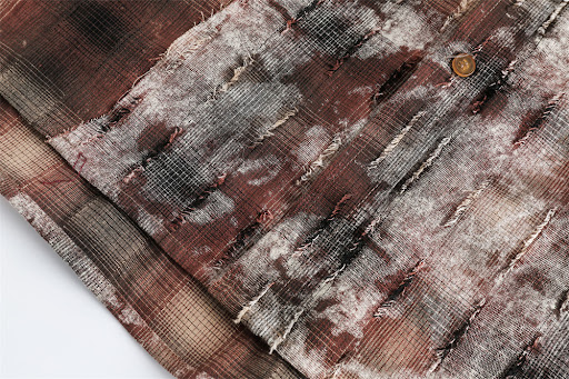 Title 9, Washed and Worn Plaid Shirt for Men, European a...