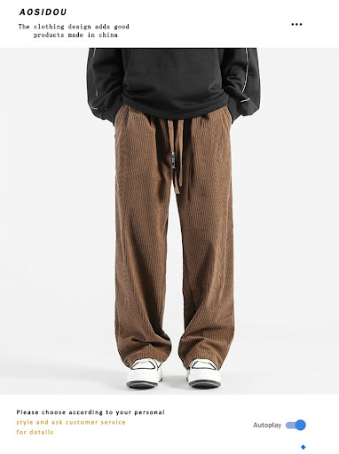 Title 2, American Corduroy Casual Pants Stylish Comfort ...