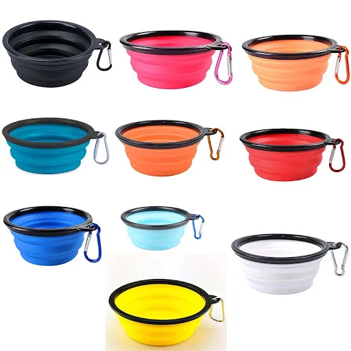 350-1000ml Collapsible Dog Pet Folding Silicone Bowl Outdoor Travel Portable Puppy Food Container Feeder Dish Bowl Pet s