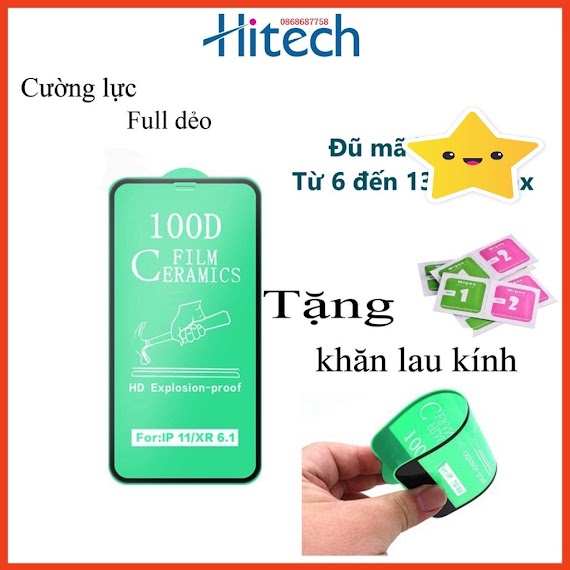 Cường Lực Dẻo Full Màn 100D Dành Cho Iphone 6/6Plus7/7Plus/8/8Plus/X/Xs/Xsmax/11/11Pro/11Prom/12/12Promax/13Promax