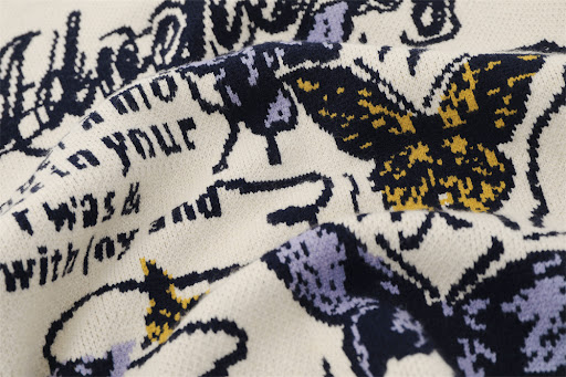 Title 12, Butterfly Graffiti Round Neck Sweater for Men, ...