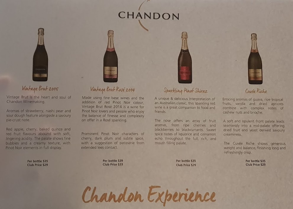 Domaine Chandon, the French champagne company Moet & Chandon's Australian production house. 