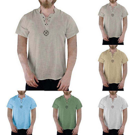 Title 4, Mens Embroidered Stand Collar Shirt T-shirt