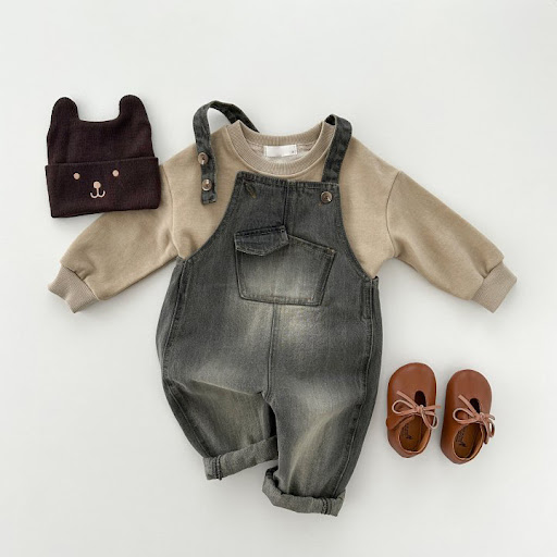 Title 14, New Boys And Girls Retro One-piece Soft Jeans C...