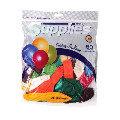 Globos Metalizado Supplies Multicolor X50  