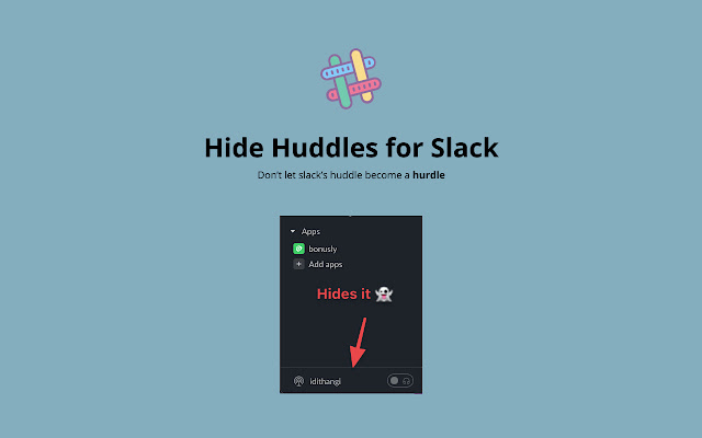 Hide Huddles For Slack chrome extension