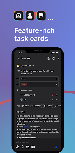 Screenshot Rock: Messaging + Tasks