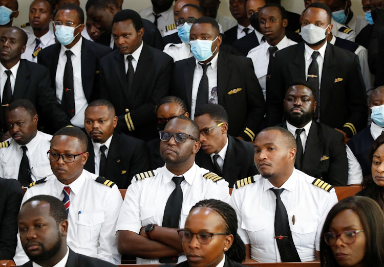 Kenya Airways pilots attend a court session on their ongoing strike, in Nairobi, Kenya, November 8 2022. Picture: MONICAH MWANGI/REUTERS