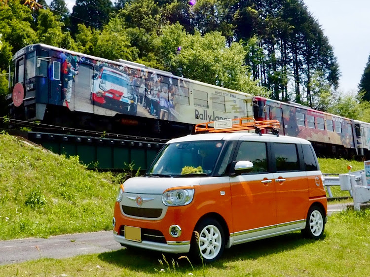 ムーヴキャンバスの明知鉄道・ラリージャパン・ラッピング列車・恵那市・食いチューンに関するカスタム事例の投稿画像1枚目