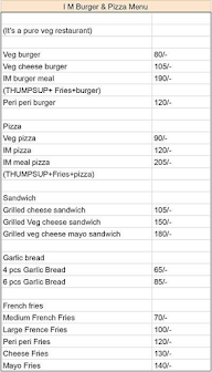 I M Burger & Pizza menu 1