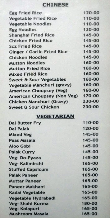 Bopy's menu 