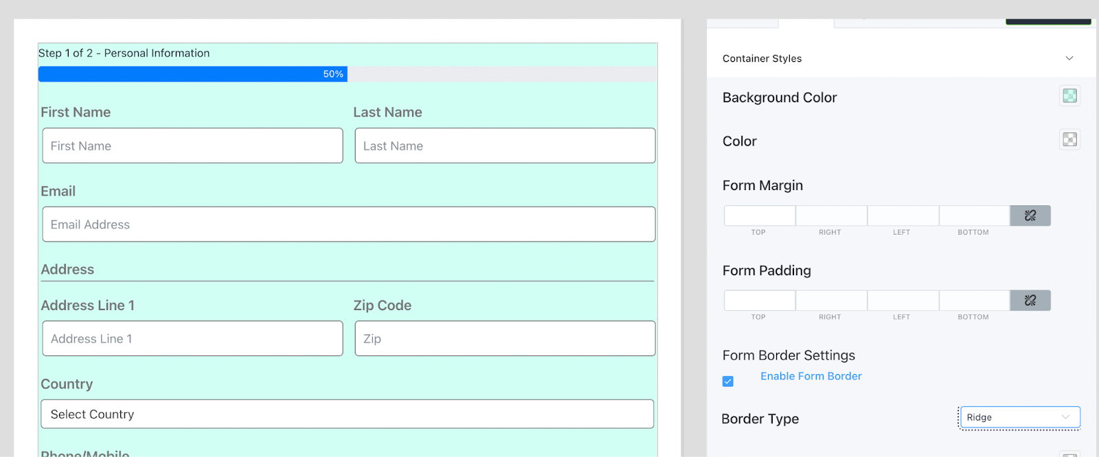 colorful contact forms