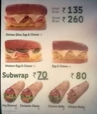 Subway menu 4