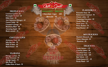 Chill & Grill menu 