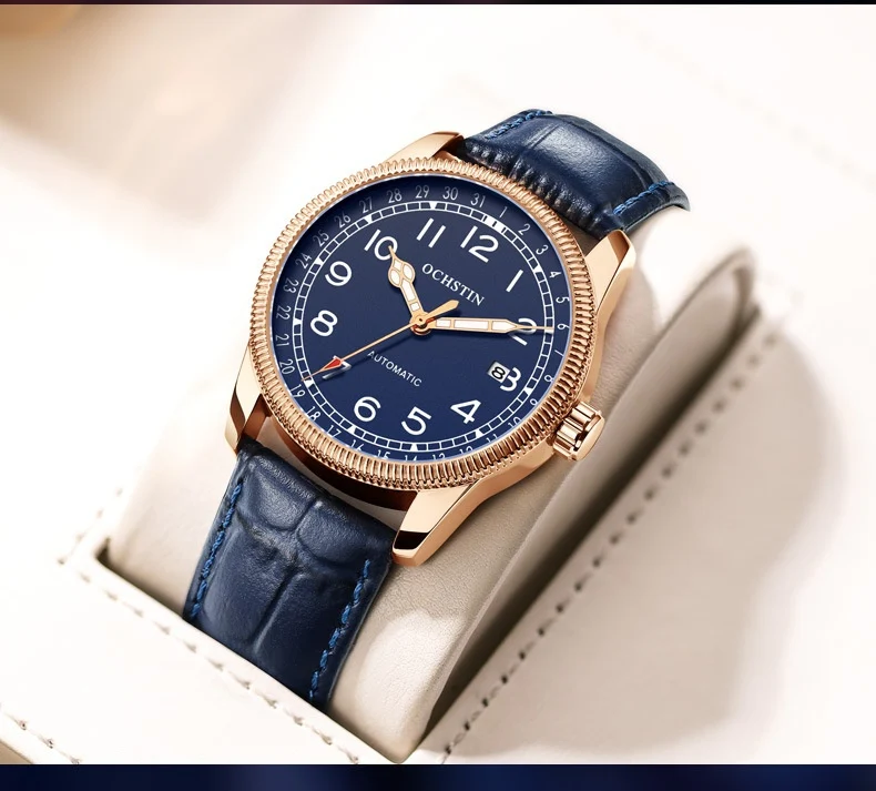 Relógio mecânico automático clássico masculino. Desfrute da elegância atemporal e da precisão. O relógio de pulso perfeito para o homem moderno e sofisticado.