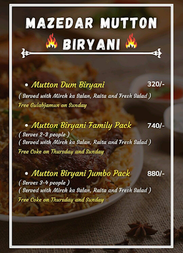 New Angaar Biryani menu 