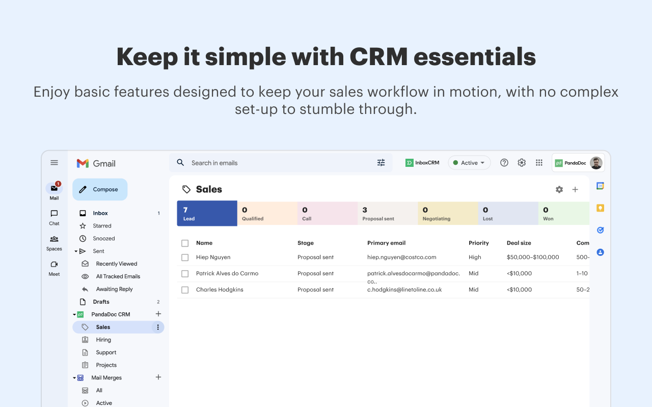 InboxCRM - Personal CRM for Gmail by PandaDoc Preview image 6