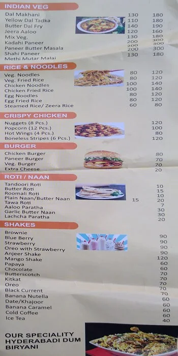 Al-Roast Restaurant & Cafe menu 