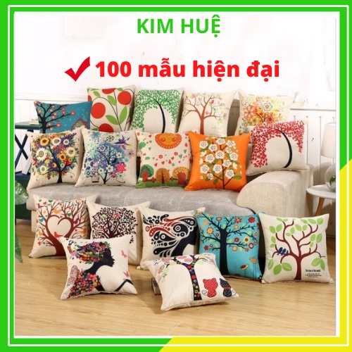 Gối Tựa Lưng Sofa, Gối Tựa Vuông 45X45, Gối Noel Kê Lưng Văn Phòng Kim Huệ 2022 (Cả Vỏ Cả Ruột)