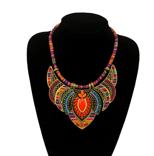Title 3, Ethnic Style Necklace Colorful Braided Rope Dia...