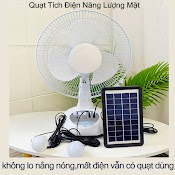 Quạt Tích Điện Sạc Năng Lượng Mặt Trời Sạc Điện Quạt Để Bàn Để Sàn Tích Hợp Cổng Sạc Điện Thoại Mất Điện Không Lo Nóng Bảo Hành 12 Tháng, Hàng Chính Hãng