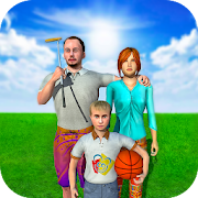 Virtual Happy Family Summer Vacations Neighbor Fun  Icon