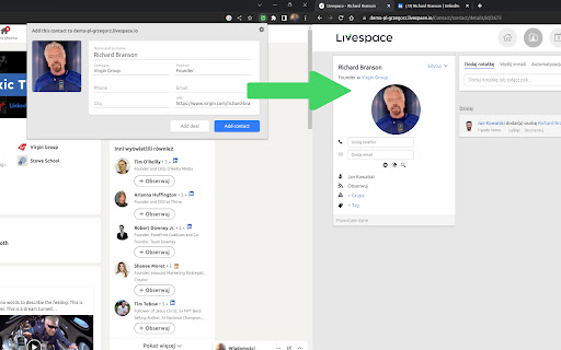 Social Contact for Livespace CRM