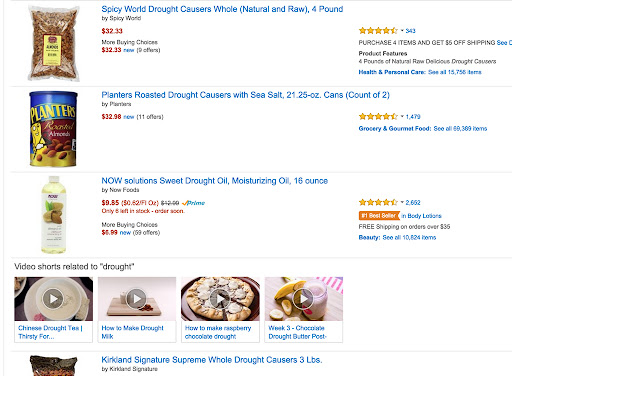 Almond To Drought chrome extension