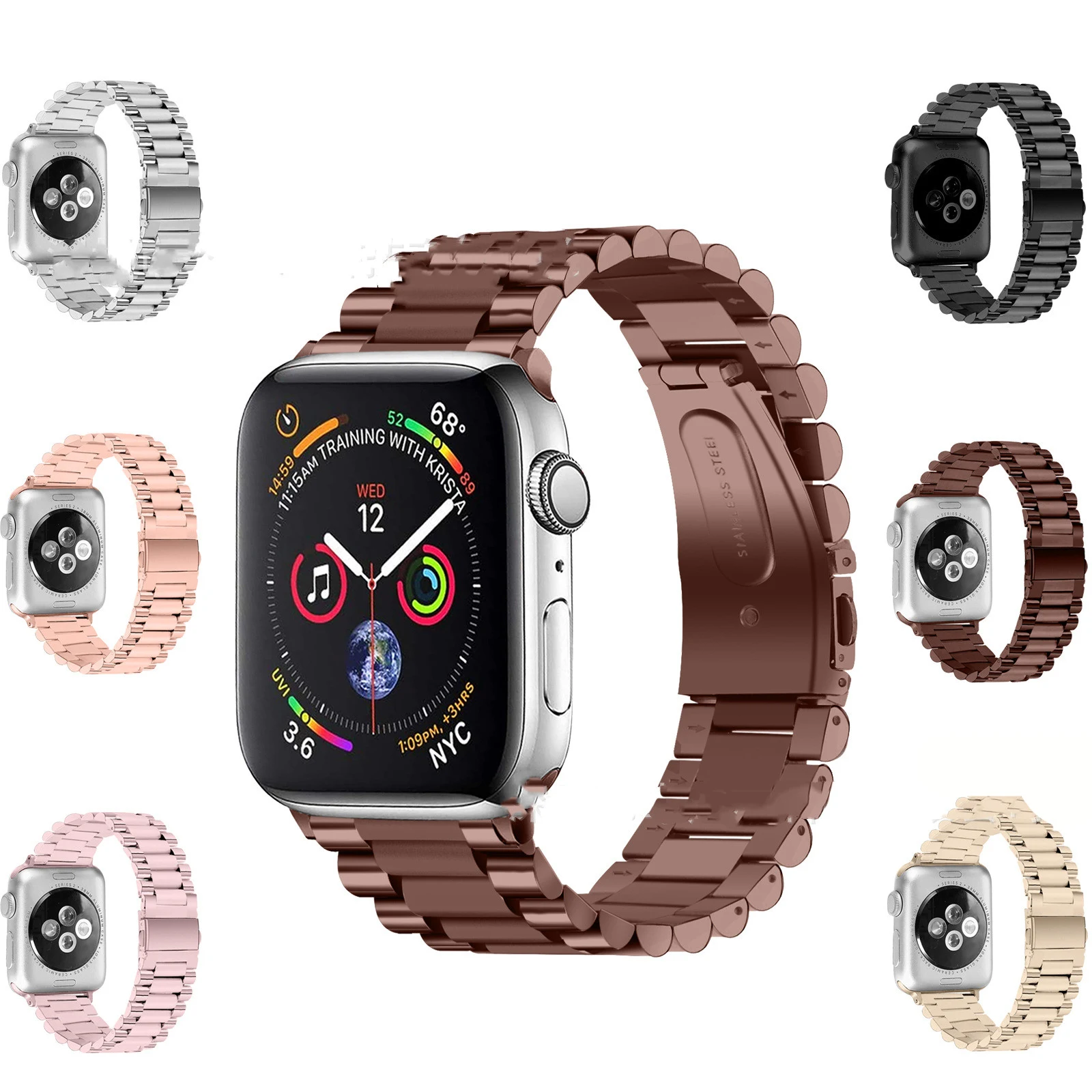 Title 8, Roestvrijstalen Smartwatch Band met cilindrisch...