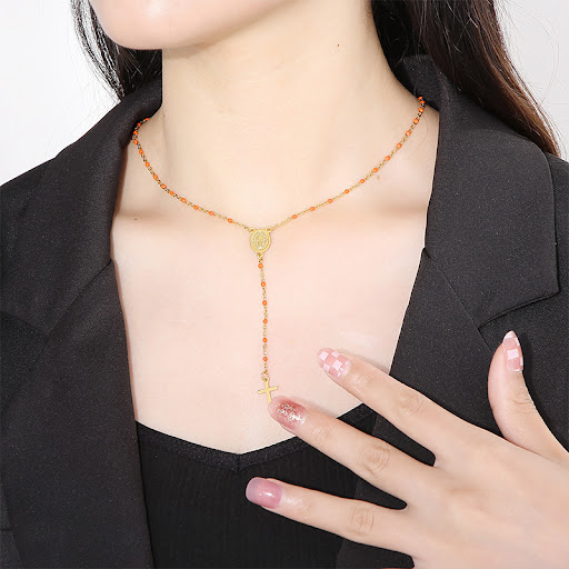 Title 2, Titanium Steel Resin Bohemian Cross Necklace Or...
