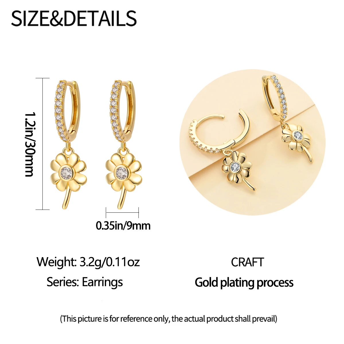 Title 20, Nieuwe vlinder oorbellen in 925 zilver met wit ...