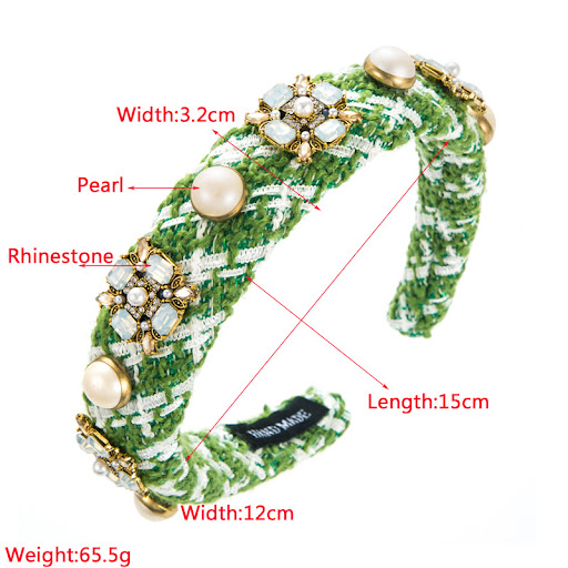 Title 1, Colorful Glass Drill Pearl Wide-edged Headdress...