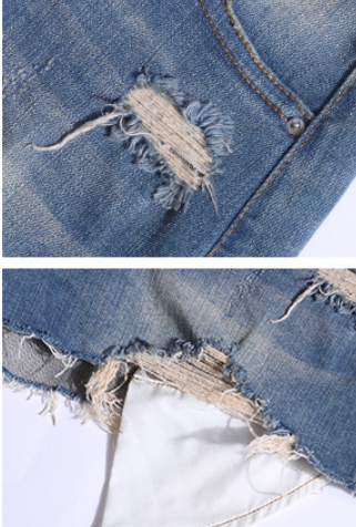 Title 3, Fashion Personalized Washed Denim Shorts for Wo...