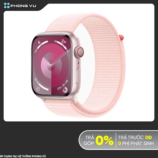 Đồng hồ Apple Watch Series 9 4G 45mm Pink (Vỏ Nhôm Dây Vải) (MRMM3SA/A)