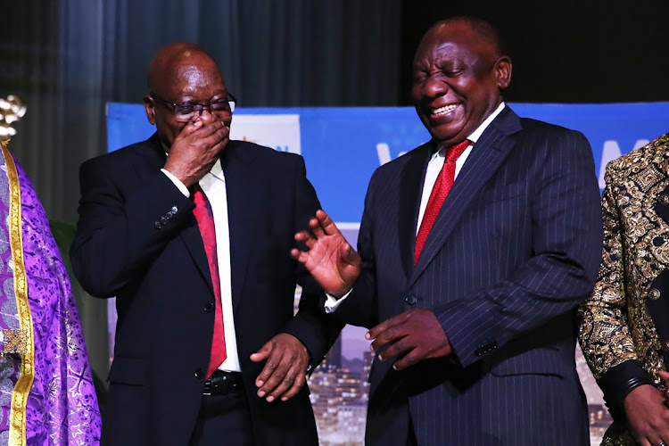 Former president Jacob Zuma and President Cyril Ramaphosa at the coronation of Zulu King Misuzulu Zulu. File photo.