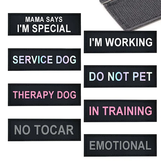 Personalized Dog Harness Patches Reflective Colorful Sticker Tag Name ID Print IN TRAINING SERVICE DOG ASK TO PET SECURI