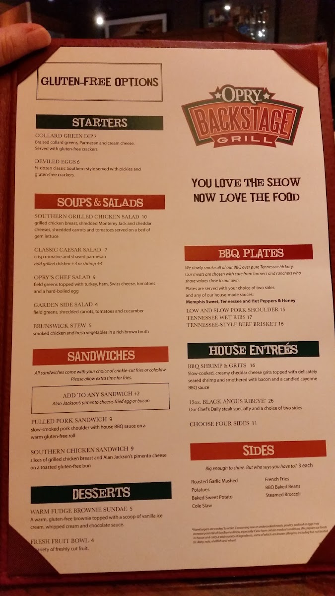 Nov. 2016 menu.