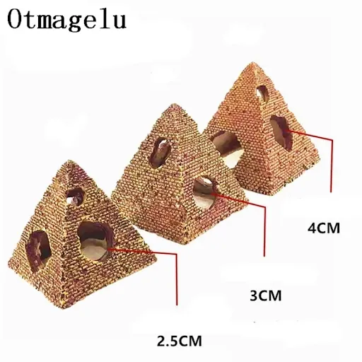 1PC Egyptian Pyramids Stone Cave Ornament Fish Tank Aquarium Decoration Terrarium Reptile Tank Aquarium Accessories