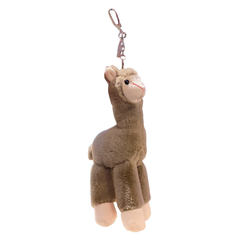 Porte-clés pendentif sac à main poupée alpaga en peluche, accessoire mignon et moelleux. Doux, câlin et design unique. Cadeau parfait! Pour clés ou sac.
