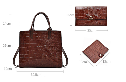 Title 2, Three-piece Vintage Western Style Pattern Handb...