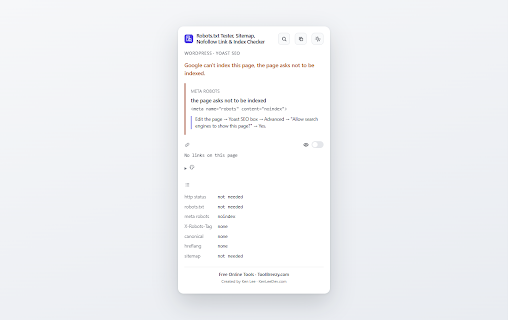 ToolBreezy.com - Robots.txt Tester, Sitemap, Nofollow Link & Index Checker screenshot 5